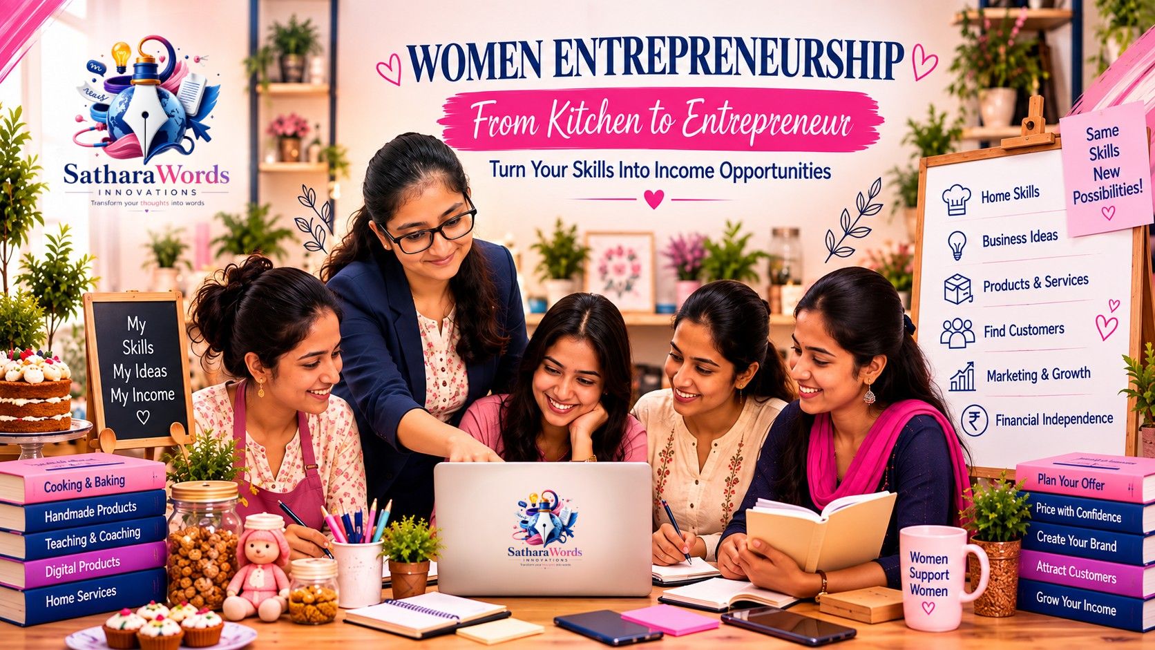 Women collaborating on a business idea