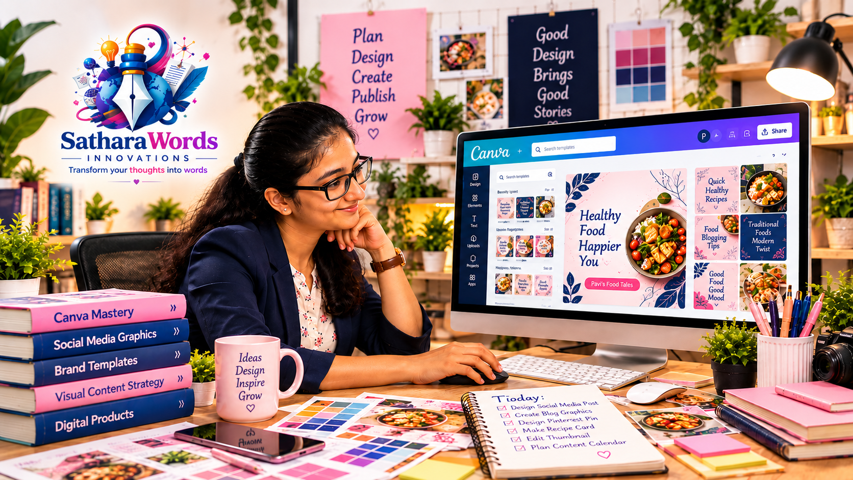 Creative designer working on visual content